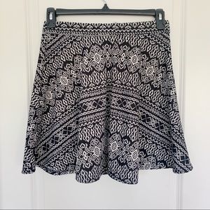 Patterned Black and White Skirt
